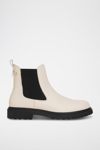 Bottines Chelsea en cuir - Beige