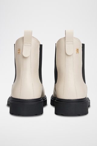 Bottines Chelsea en cuir - Beige