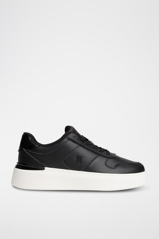 Baskets plateformes en cuir nappa - Noir