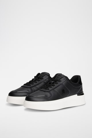 Baskets plateformes en cuir nappa - Noir