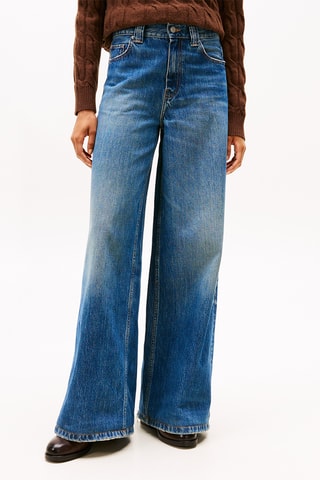 Jean wide legs taille haute - Bleu