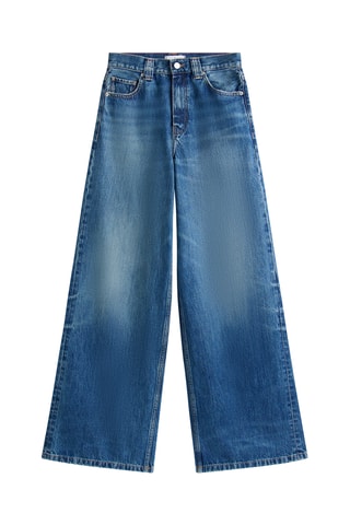Jean wide legs taille haute - Bleu