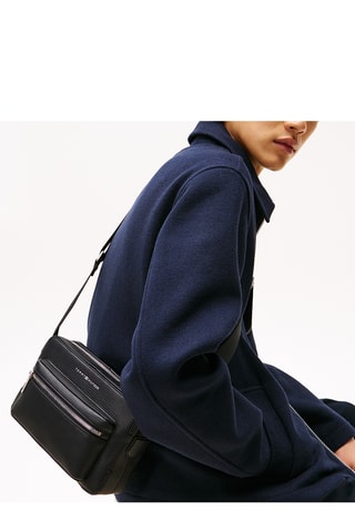 Sac bandoulière en cuir - noir