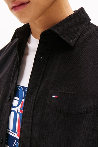 Chemise regular en velours - Noir