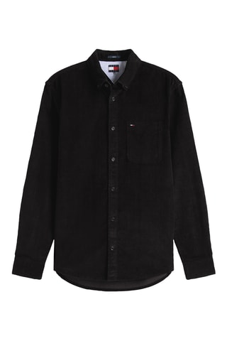 Chemise regular en velours - Noir