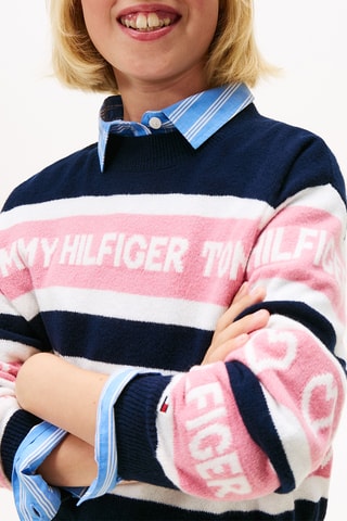 Pull - Bleu marine et rose