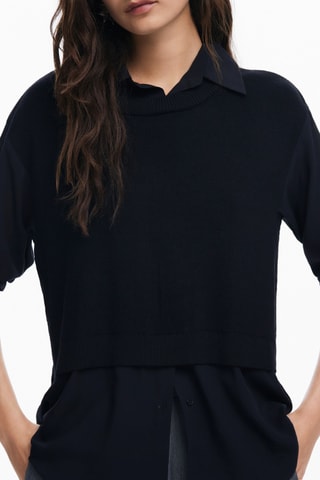 Camicia effetto trompe-l’œil - Nero