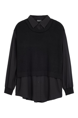 Camicia effetto trompe-l’œil - Nero