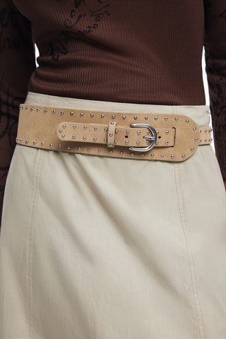 Cintura in pelle scamosciata - Marrone chiaro