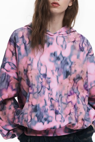 Felpa oversize con cappuccio - Rosa