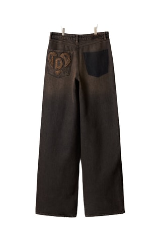 Jeans wide legs - Marrone scuro