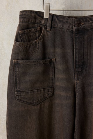 Jeans wide legs - Marrone scuro