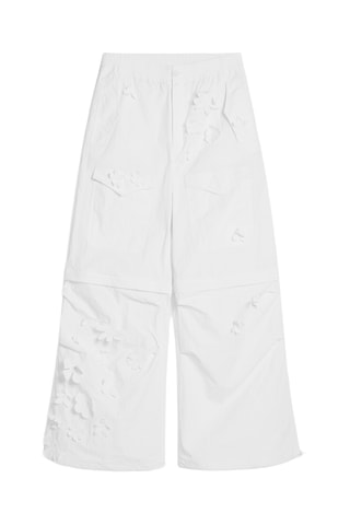 Pantaloni wide legs a vita alta - Bianco