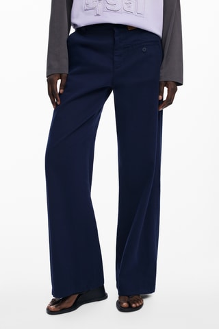 Pantaloni wide legs a vita alta - Navy
