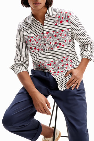 Camicia - Bianco, nero e rosso