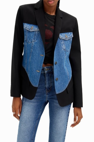 Blazer regular - Nero e blu