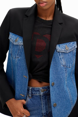 Blazer regular - Nero e blu