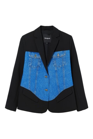 Blazer regular - Nero e blu