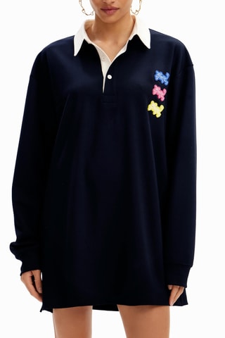 Abito polo oversize - Blu e rosa
