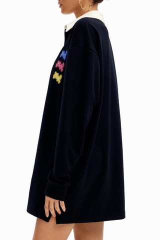 Abito polo oversize - Blu e rosa