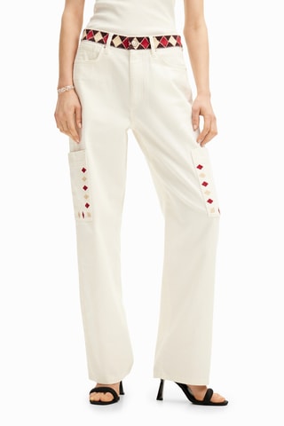 Pantaloni straight - Bianco