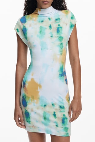 Abito a tubino tie and dye - Verde