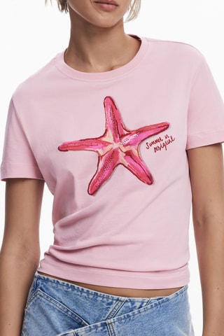 T-shirt de plage regular - Rose