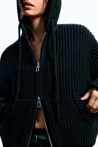 Felpa oversize con cappuccio - Nero