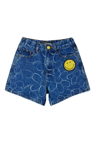 Shorts in jeans - Blu e giallo