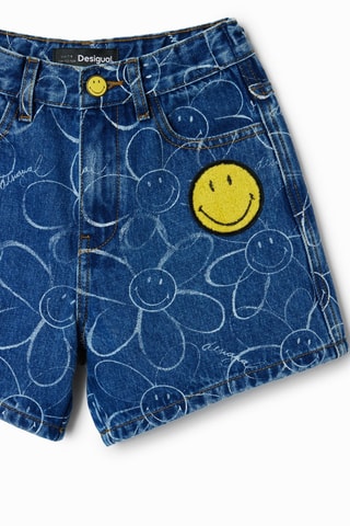 Shorts in jeans - Blu e giallo