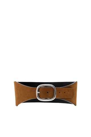 Cintura in pelle scamosciata - Marrone