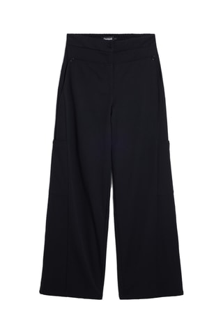 Pantaloni regular a vita alta - Nero