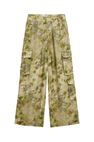 Pantaloni wide legs tie and dye - Verde