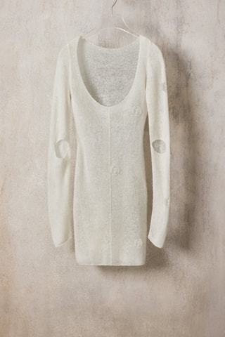Abito a tubino in lana, cashmere e seta - Beige