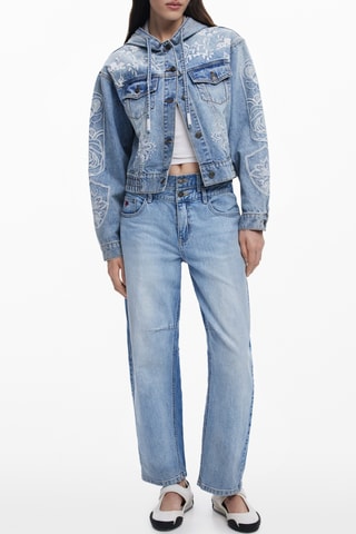 Giacca con cappuccio in jeans - Blu scuro
