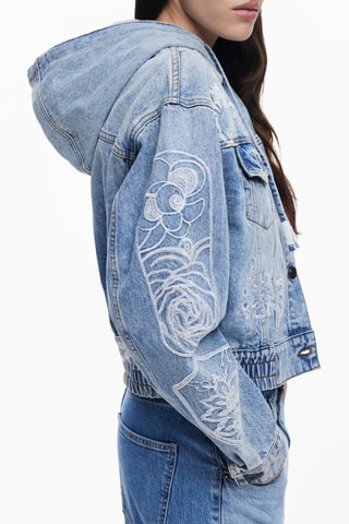 Giacca con cappuccio in jeans - Blu scuro