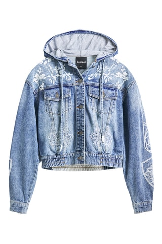 Giacca con cappuccio in jeans - Blu scuro