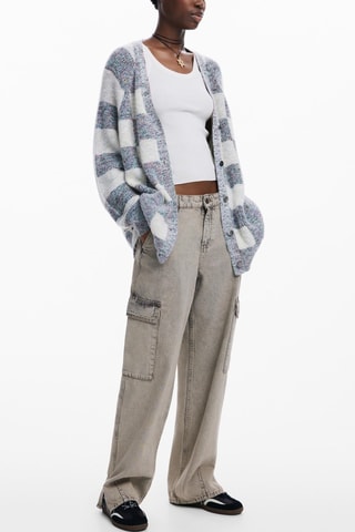 Cardigan - Bianco e grigio