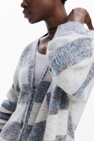 Cardigan - Bianco e grigio