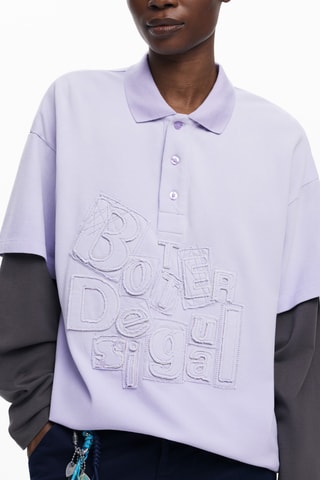 Polo regular effetto trompe-l'œil - Viola