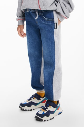 Pantaloni sportivi bimateriali - Grigio
