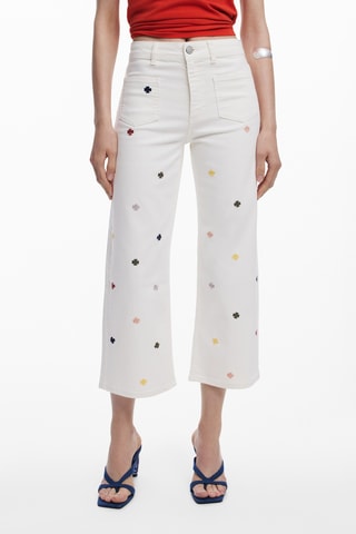 Jeans 7/8 a vita alta - Beige