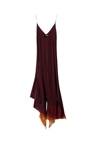 Abito midi in seta - Fucsia
