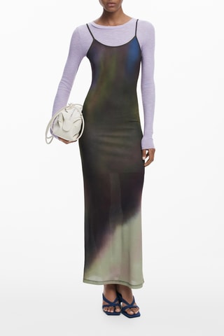 Abito lungo tie and dye 2 in 1 - Viola
