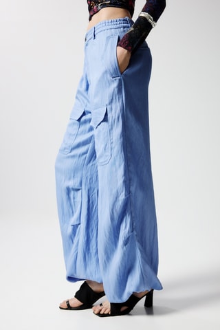 Pantaloni wide legs - Blu