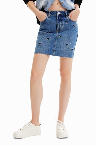 Gonna taglio dritto in jeans Topolino Disney