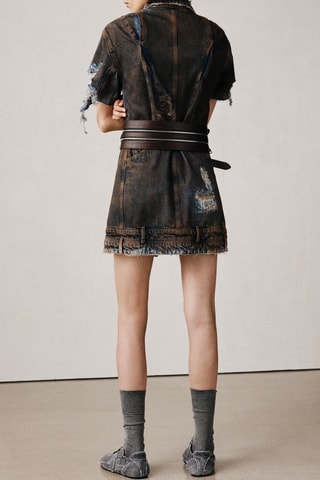 Abito a camicia in jeans - Marrone scuro