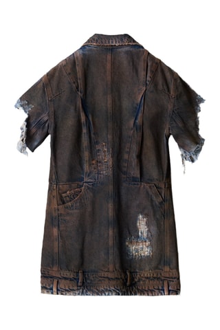 Abito a camicia in jeans - Marrone scuro