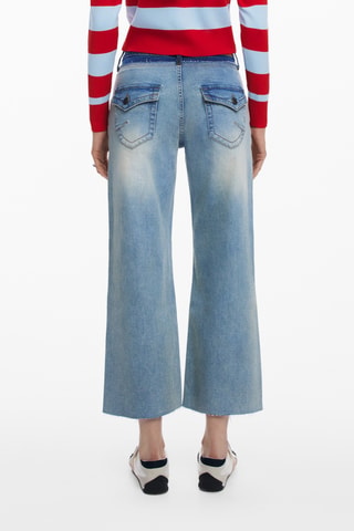 Jeans 7/8 a vita alta - Azzurro