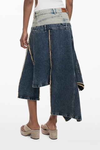 Gonna midi in jeans - Blu